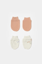 Nessiworld Bibaby Biorganic Teach Me 2-Piece Baby Gloves 72240 Red